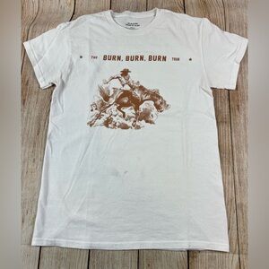 Zach Bryan Burn Burn Burn Tour White T Shirt Size Small